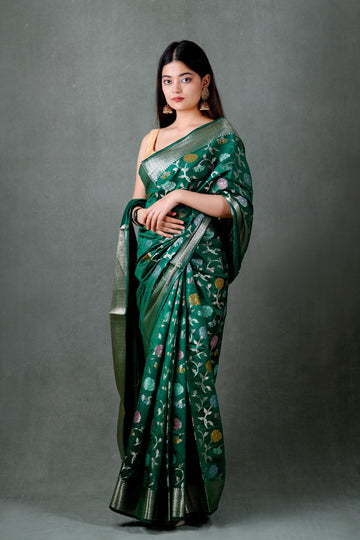 Munga silk Mernakari banarasi saree