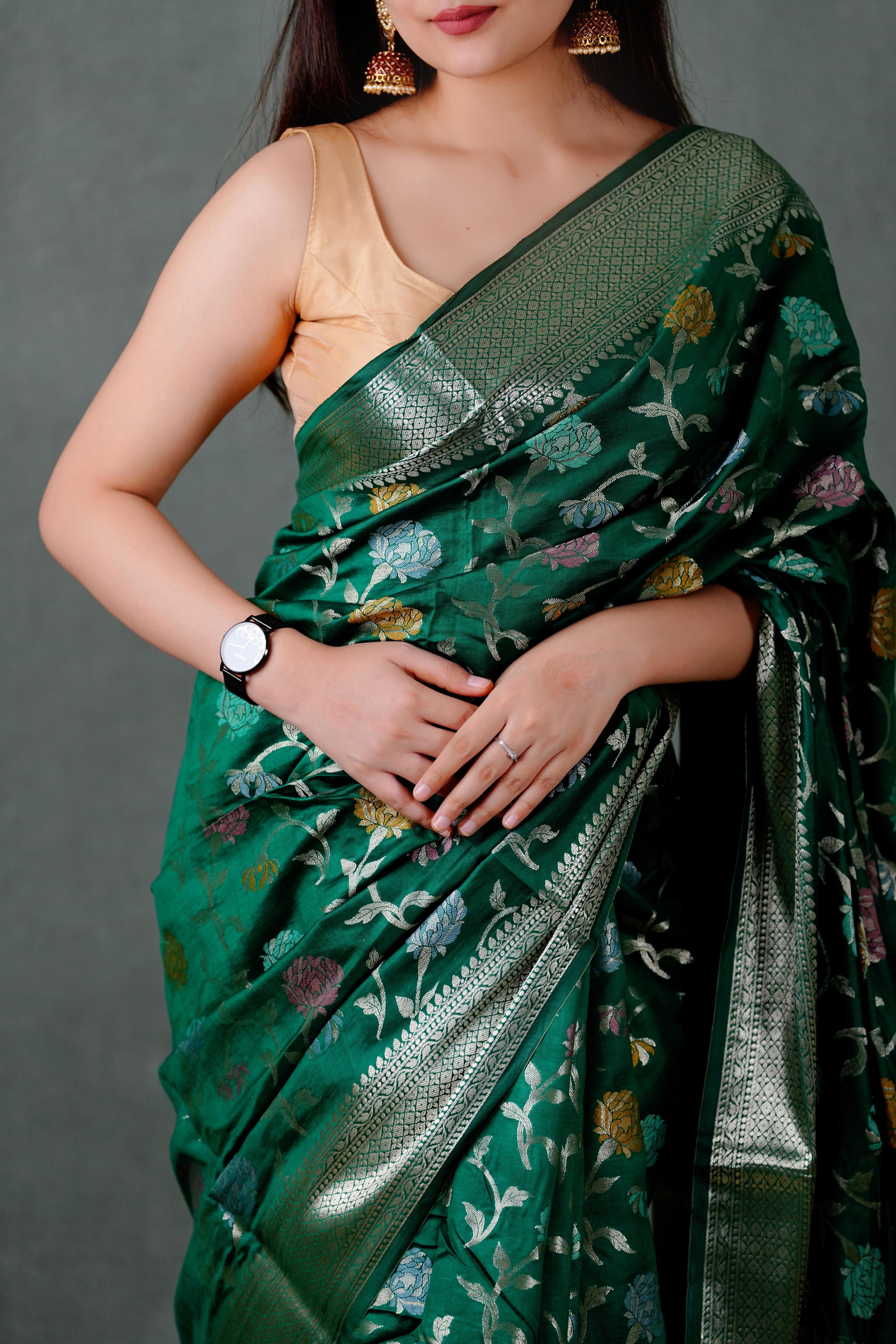 Munga silk Mernakari banarasi saree