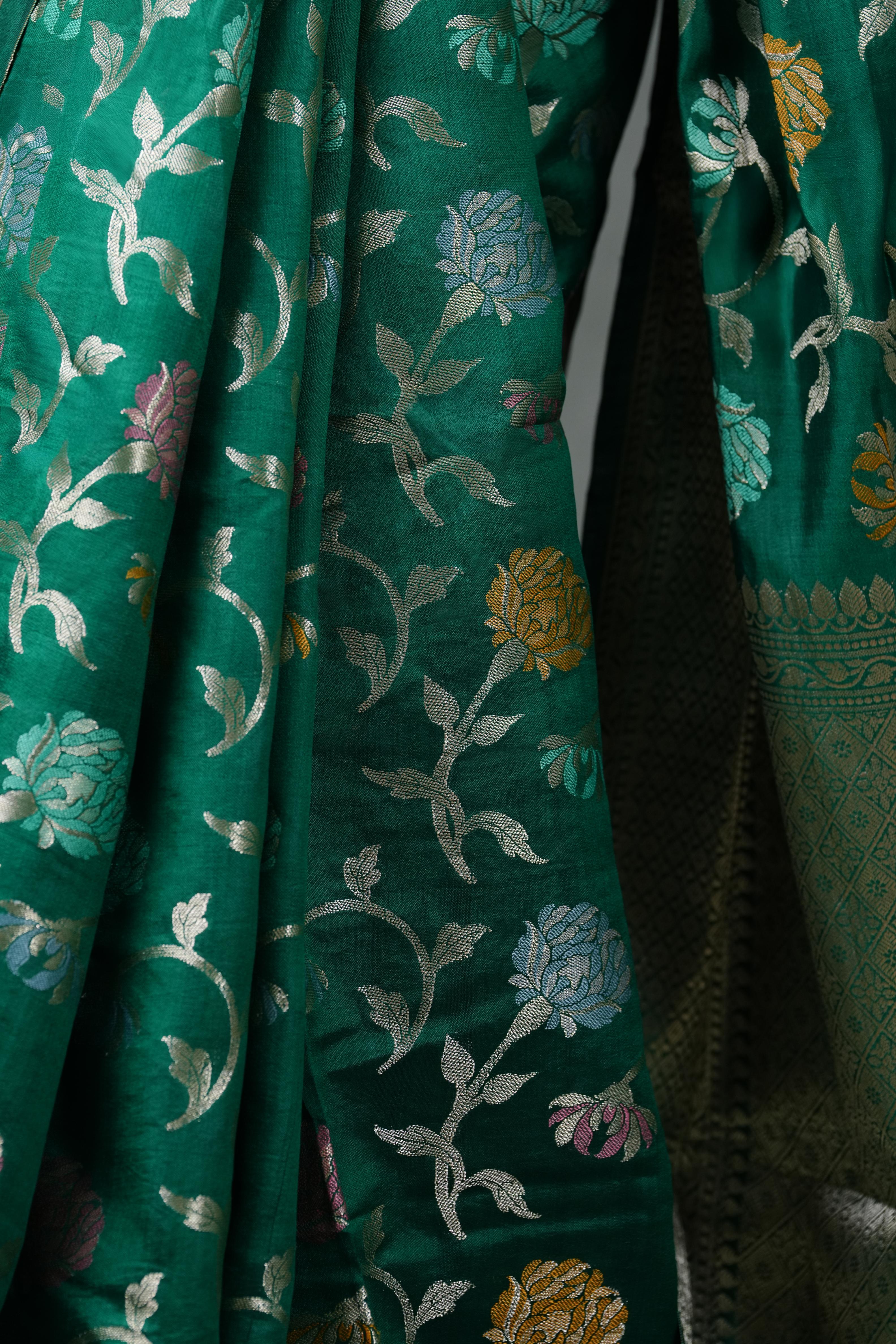 Munga silk Mernakari banarasi saree